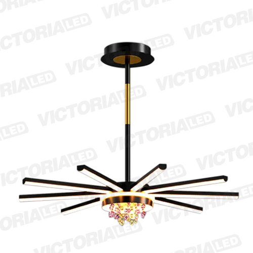 LAMPARA DECORATIVA DE TECHO LED METAL/VIDRIO NEGRO