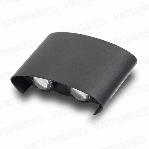 APLIQUE DE PARED IP65 4*1W 3000K NEGRO 120*70MM AC85-265V