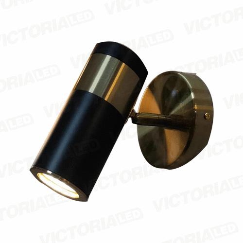 [LC-1279-NE] LAMPARA DECORATIVA DE PARED GU10 METAL NEGRO DORADO