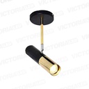 LAMPARA DECORATIVA DE PARED GU10 METAL NEGRO DORADO