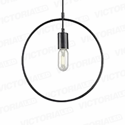 [LC-1244-NE] LAMPARA DECORATIVA DE TECHO 1*E27 METAL NEGRO