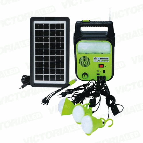 [DT-9012B] KIT SOLAR PORTATIL LINTERNA/3FOCOS3W/USB/RADIO/MP3/BLUETOOTH