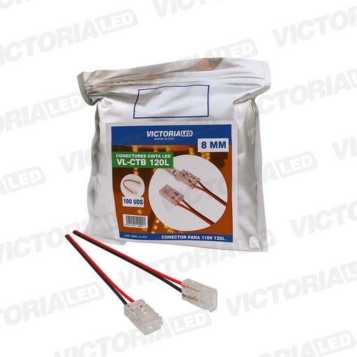 [VL-CTB 120L 100PZAS] CONECTOR CINTA LED 110V 8MM 120L 100 U/C